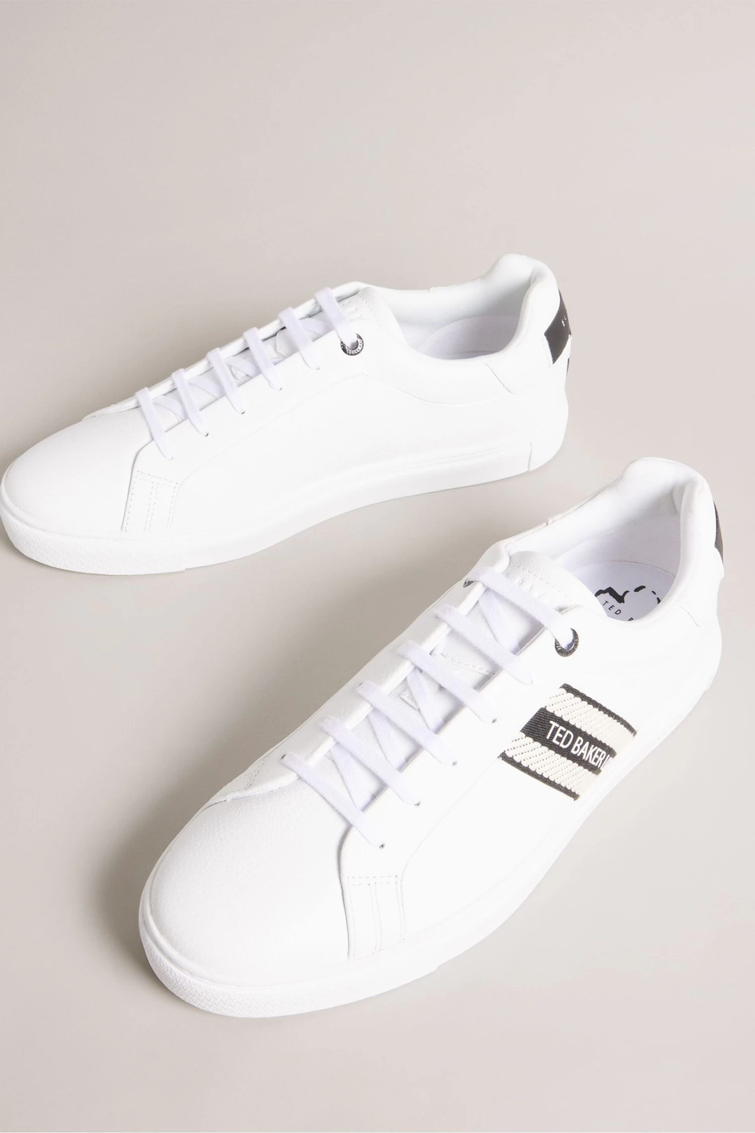 Ted Baker Trilobw White Webbing Cupsole Sneakers With T Back - Image 2