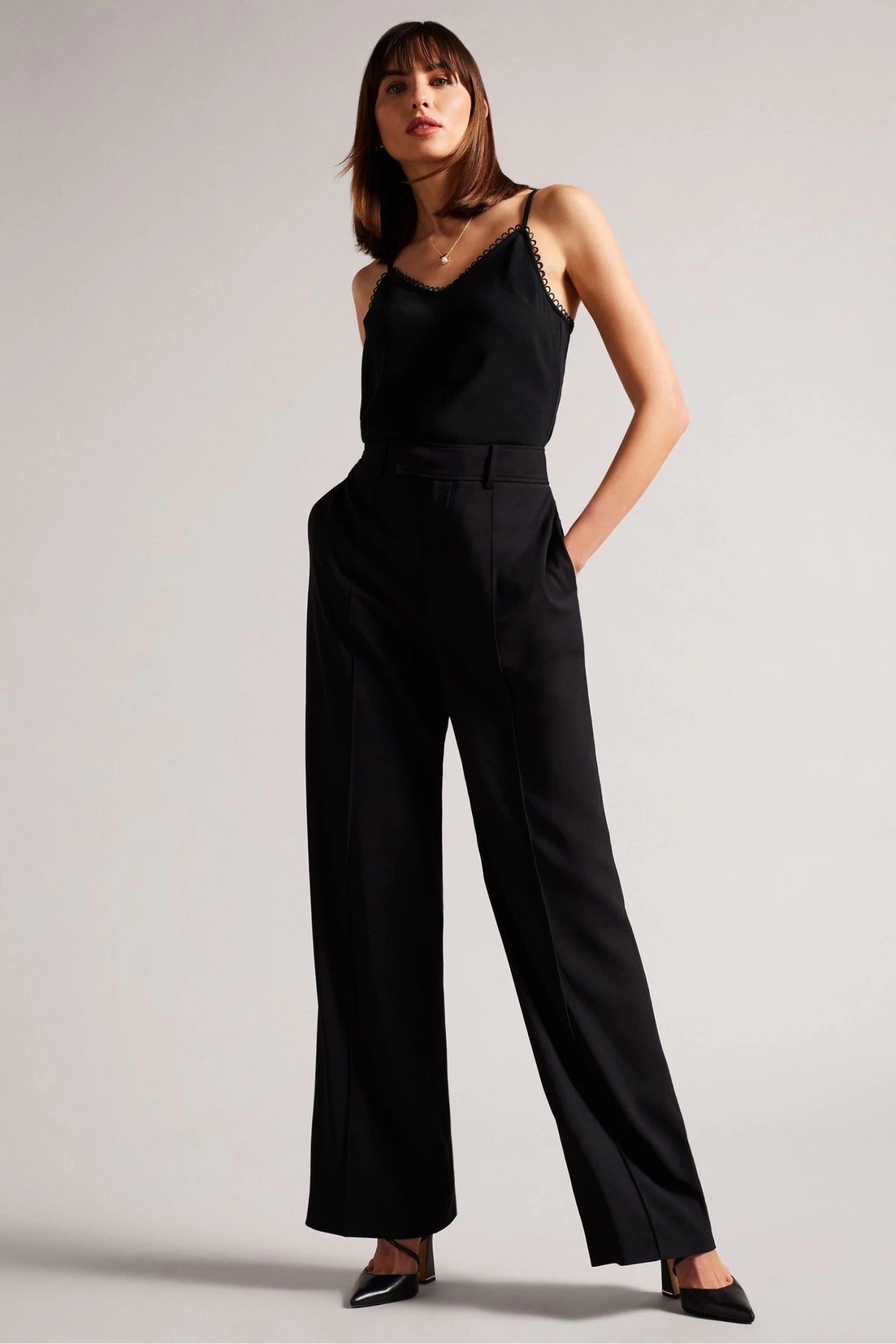 Ted Baker Andreno Black Strappy Cami With Rouleaux Trims - Image 3