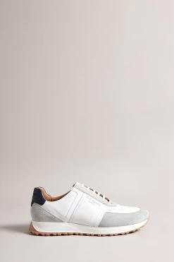 Ted Baker Frayney White Leather And Suede Sneakers