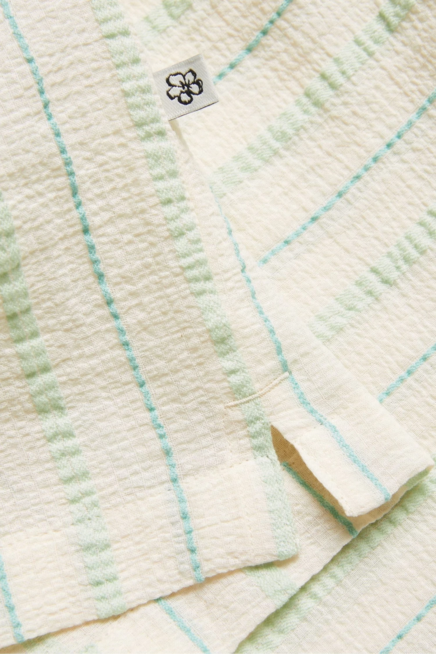 Ted Baker Green Hillma Short Sleeved Seersucker Stripe Shirt - Image 5