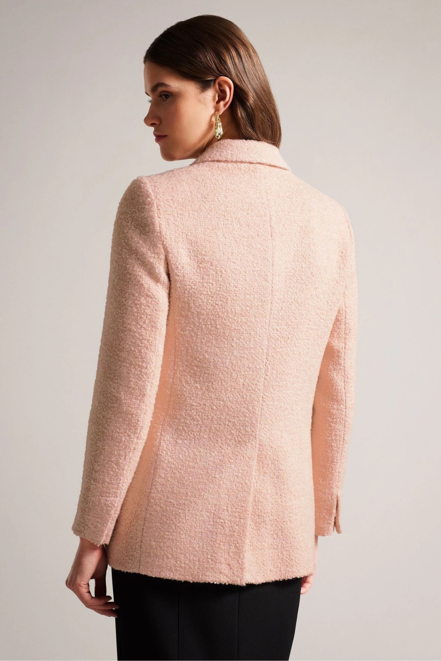 Ted Baker Oversized Pink Double Breasted Blazer Coat - Image 4