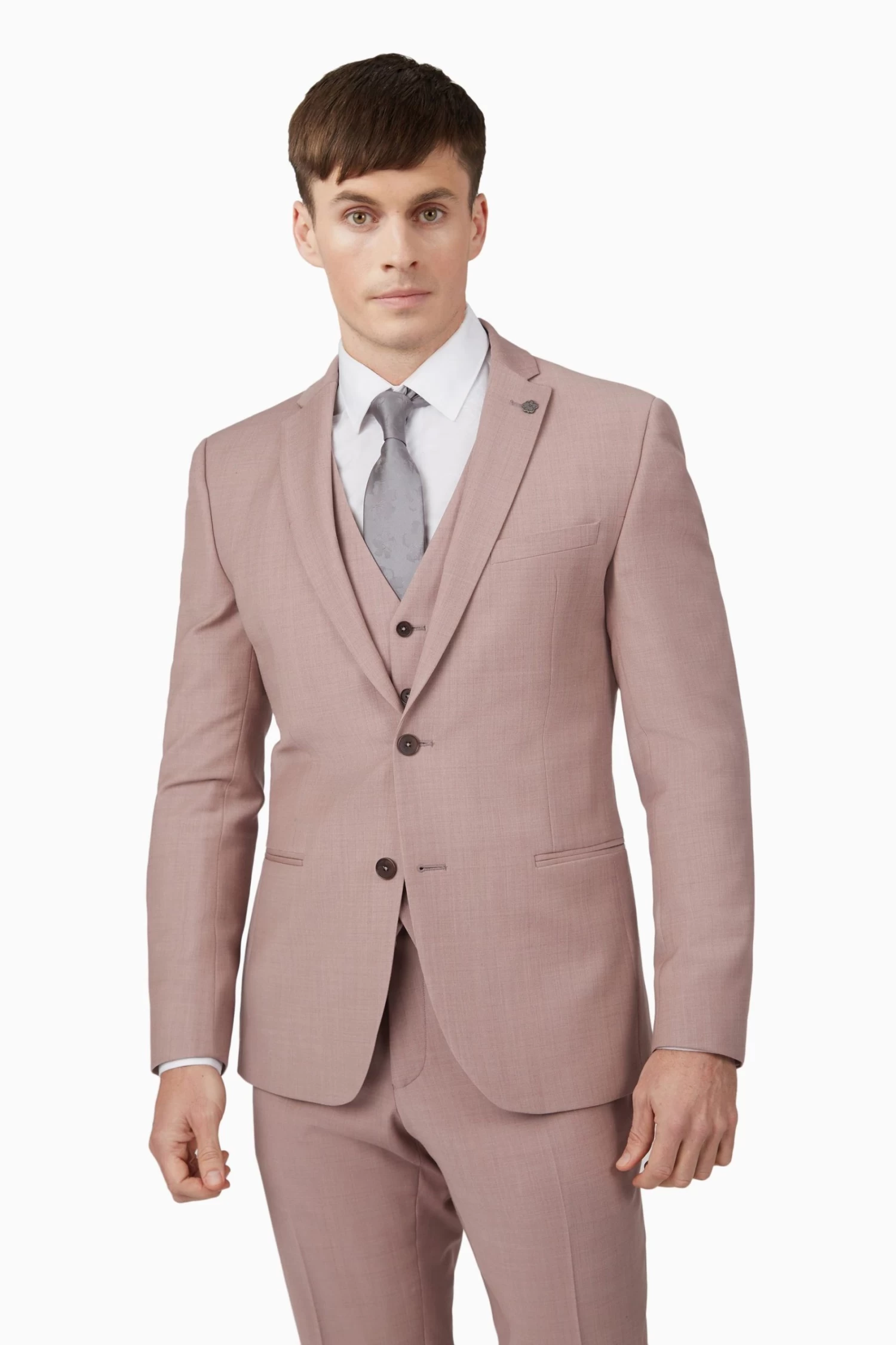 Ted Baker Pink Sharkskin Slim Suit Jacket
