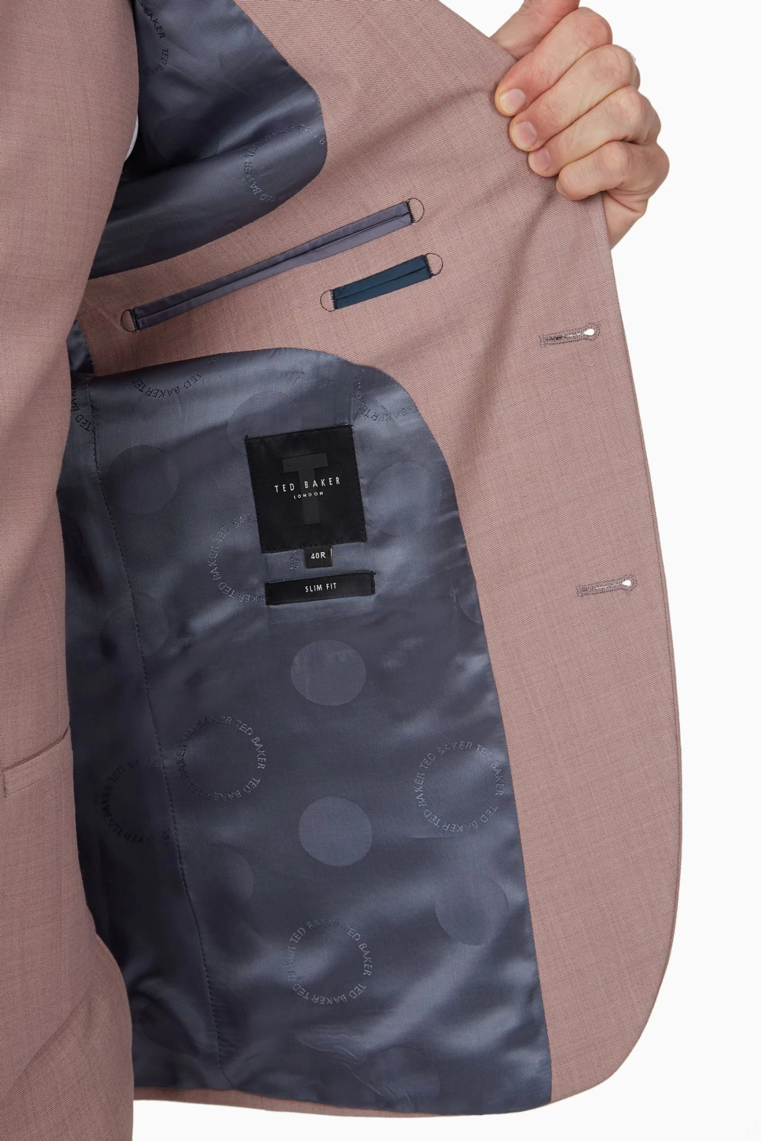 Ted Baker Pink Sharkskin Slim Suit Jacket - Image 5
