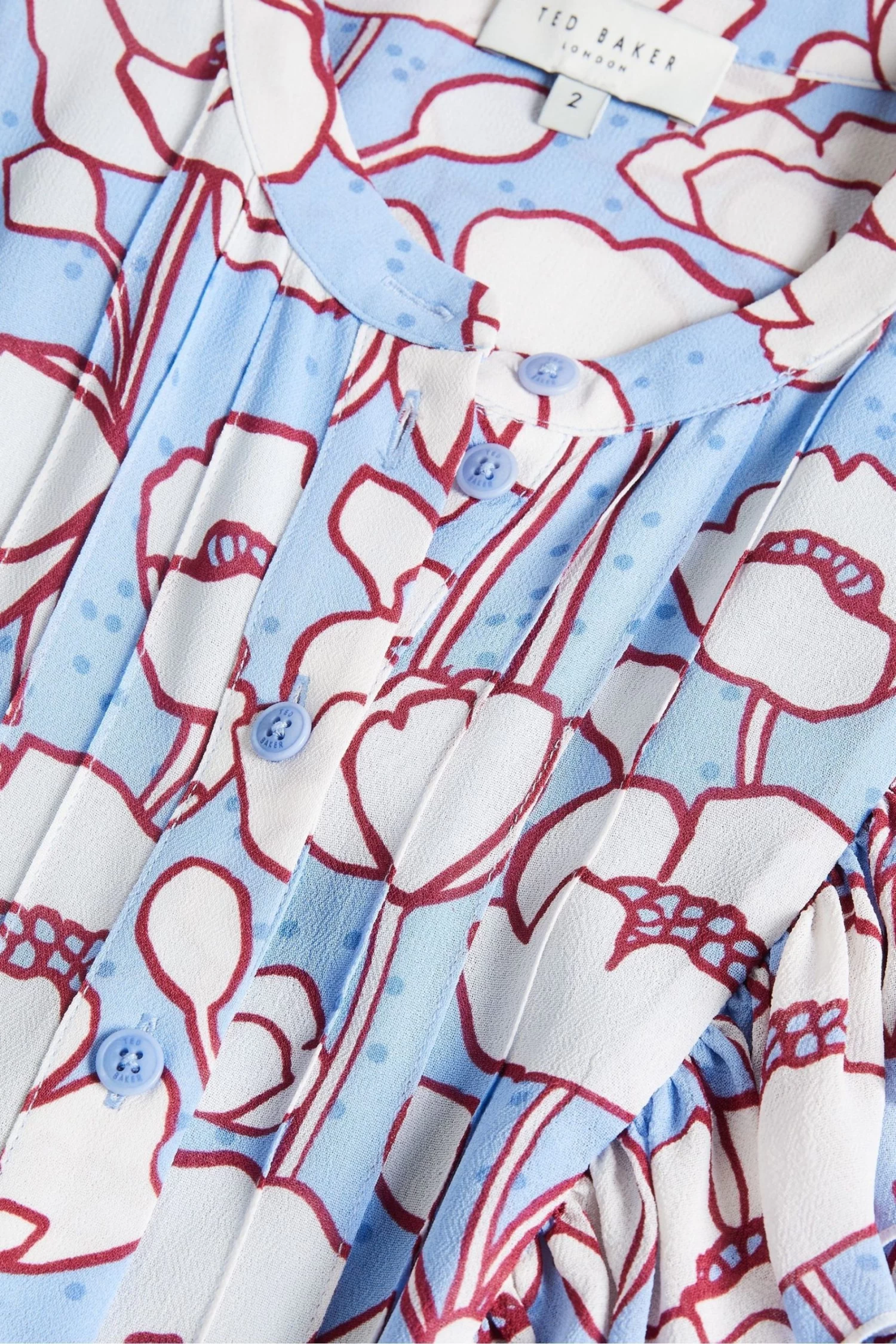 Ted Baker Blue Tindraa Sleeveless Frilled Midi Dress - Image 5