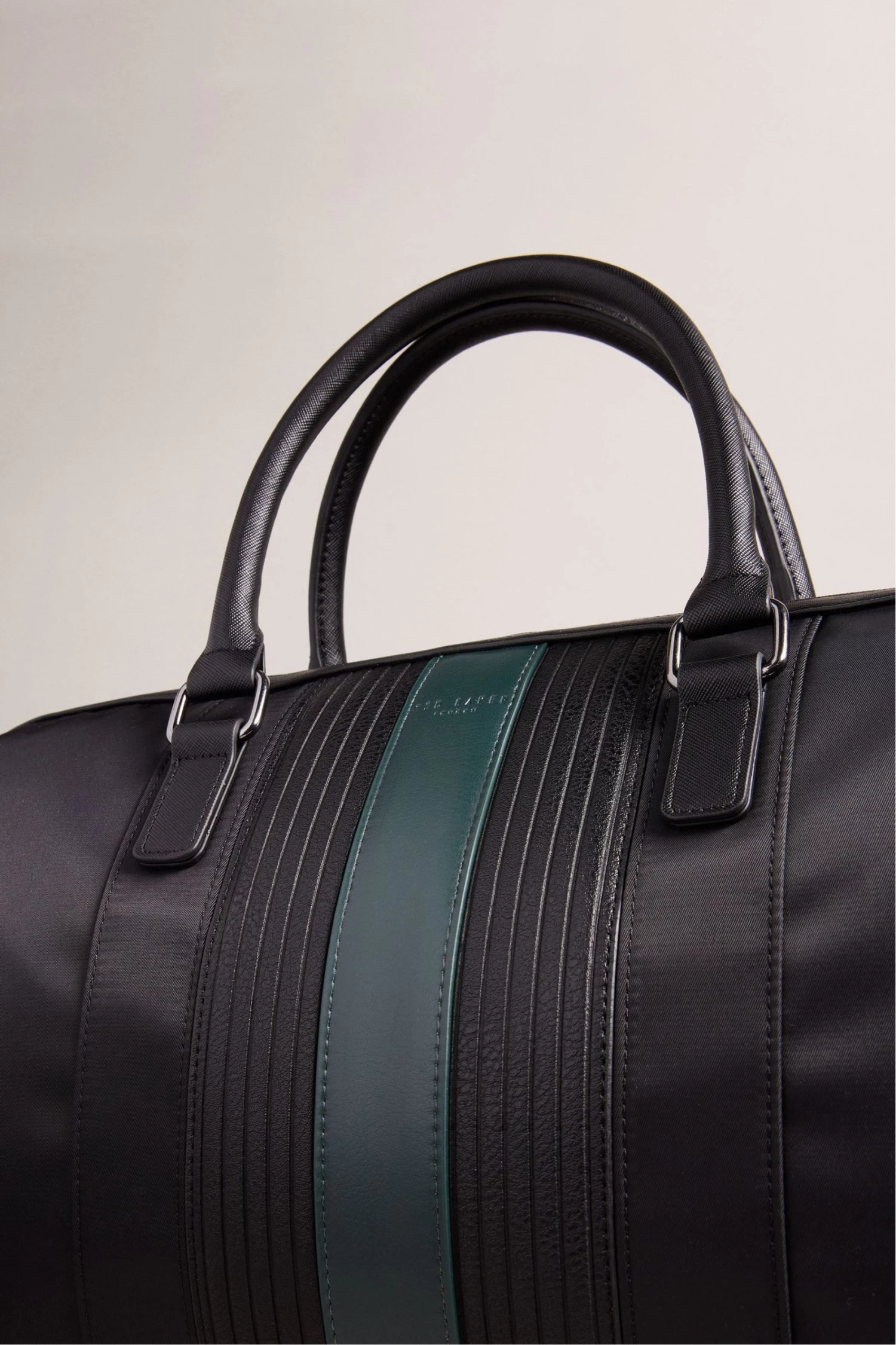 Ted Baker Rucks Black Core Twill Pu Striped Holdall - Image 3