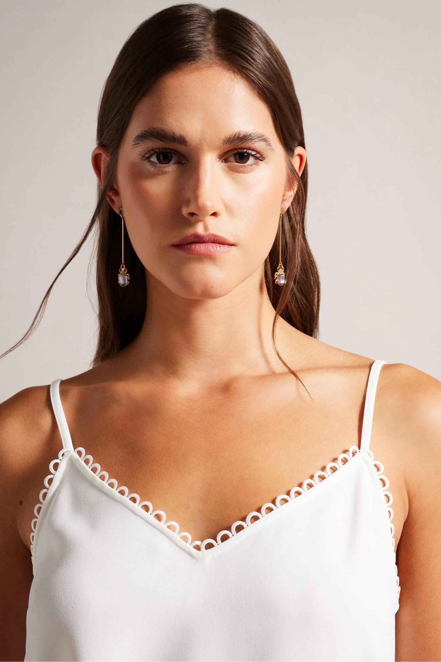 Ted Baker Andreno White Strappy Cami With Rouleaux Trims - Image 4