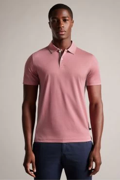 Ted Baker Pink Zeiter Short Sleeved Slim Soft Touch Polo Shirt