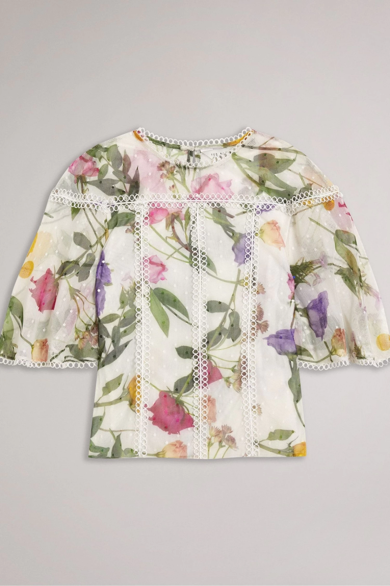 Ted Baker Arelln White High Neck Top With Lace Tapes - Image 5