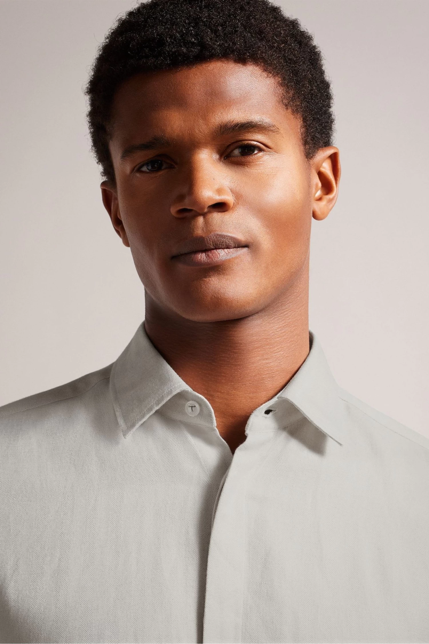 Ted Baker Natural Jasperr Long Sleeved Cotton Linen Shirt - Image 4