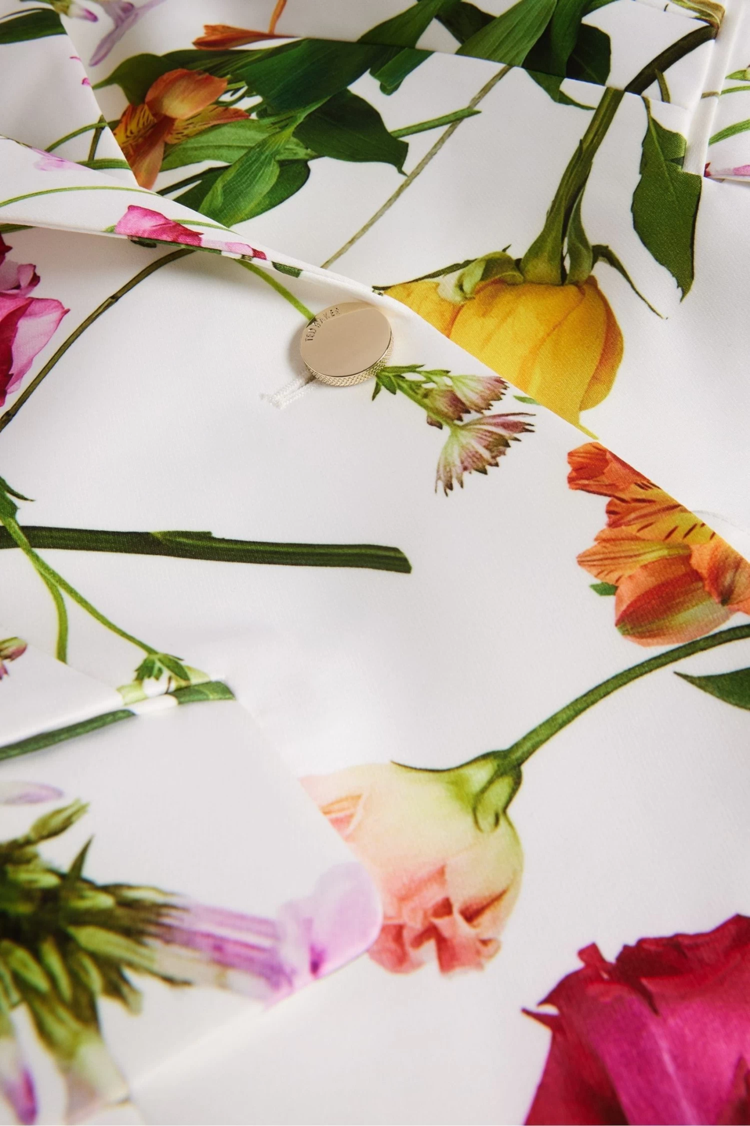 Ted Baker Ziaah Printed Single Breasted Slim White Jacket - Image 4