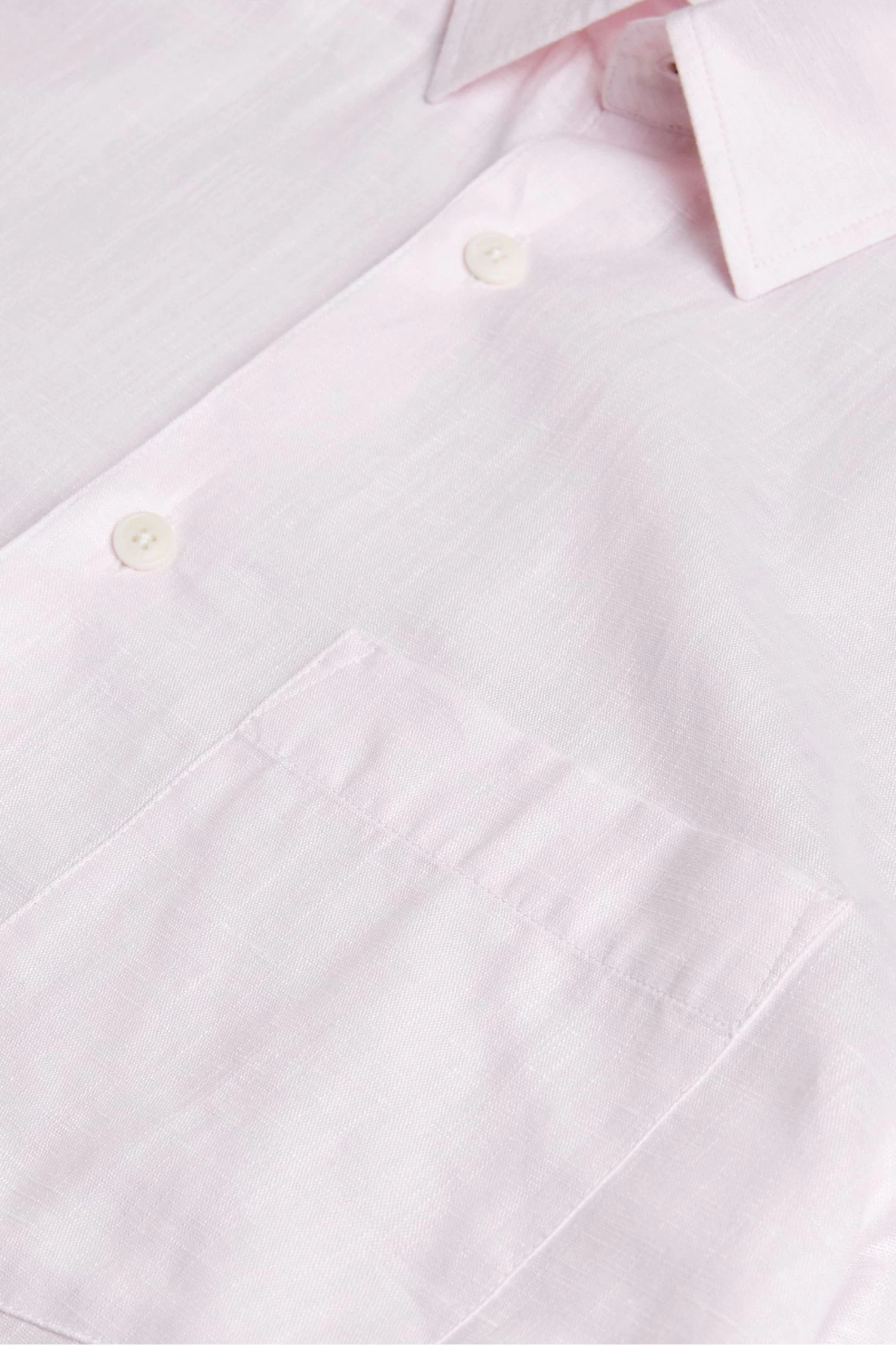 Ted Baker Pink Kingwel Long Sleeve Linen Shirt - Image 5