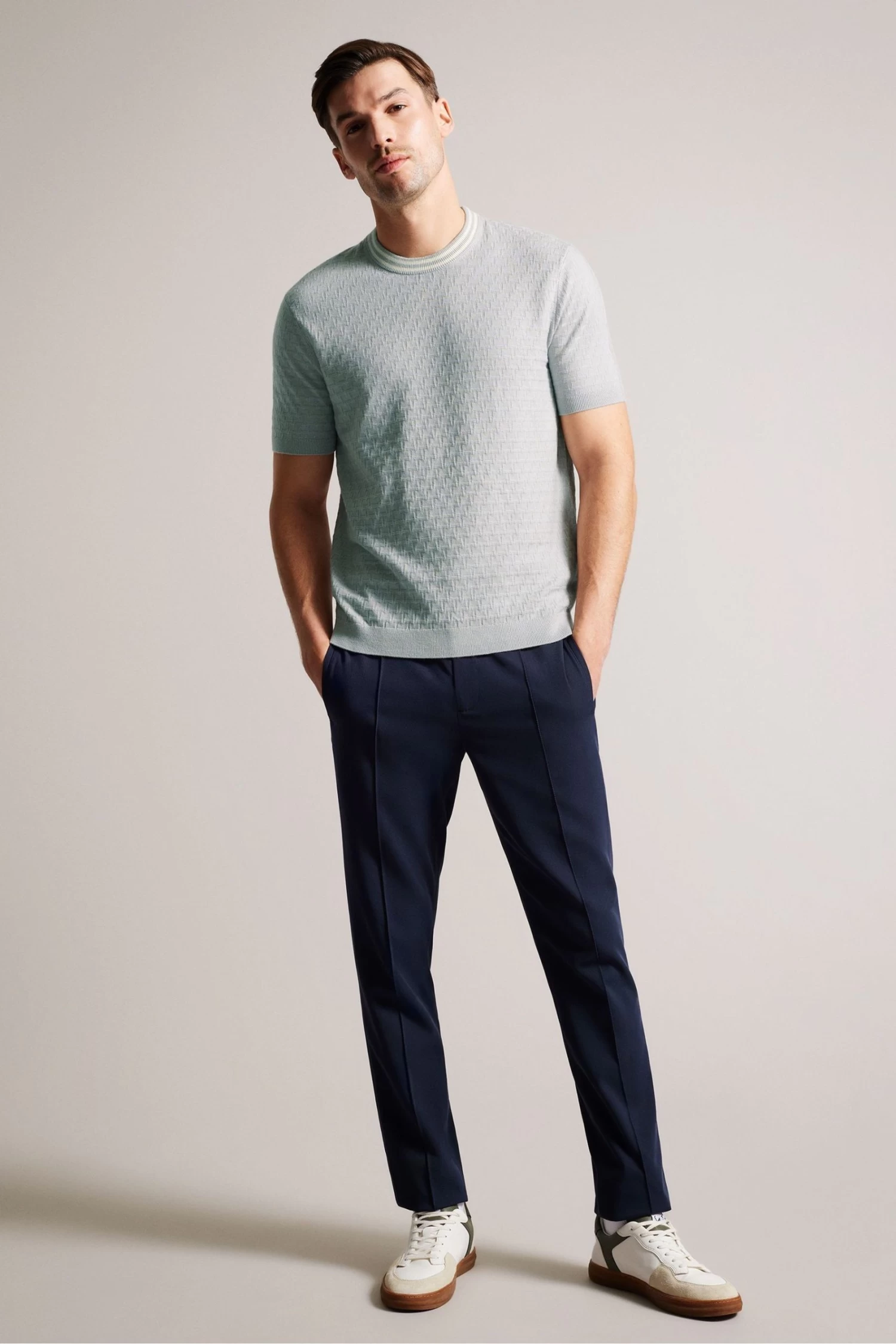 Ted Baker Grey Hanam Short Sleeved Regular T-Stitched T-Shirt - Image 3