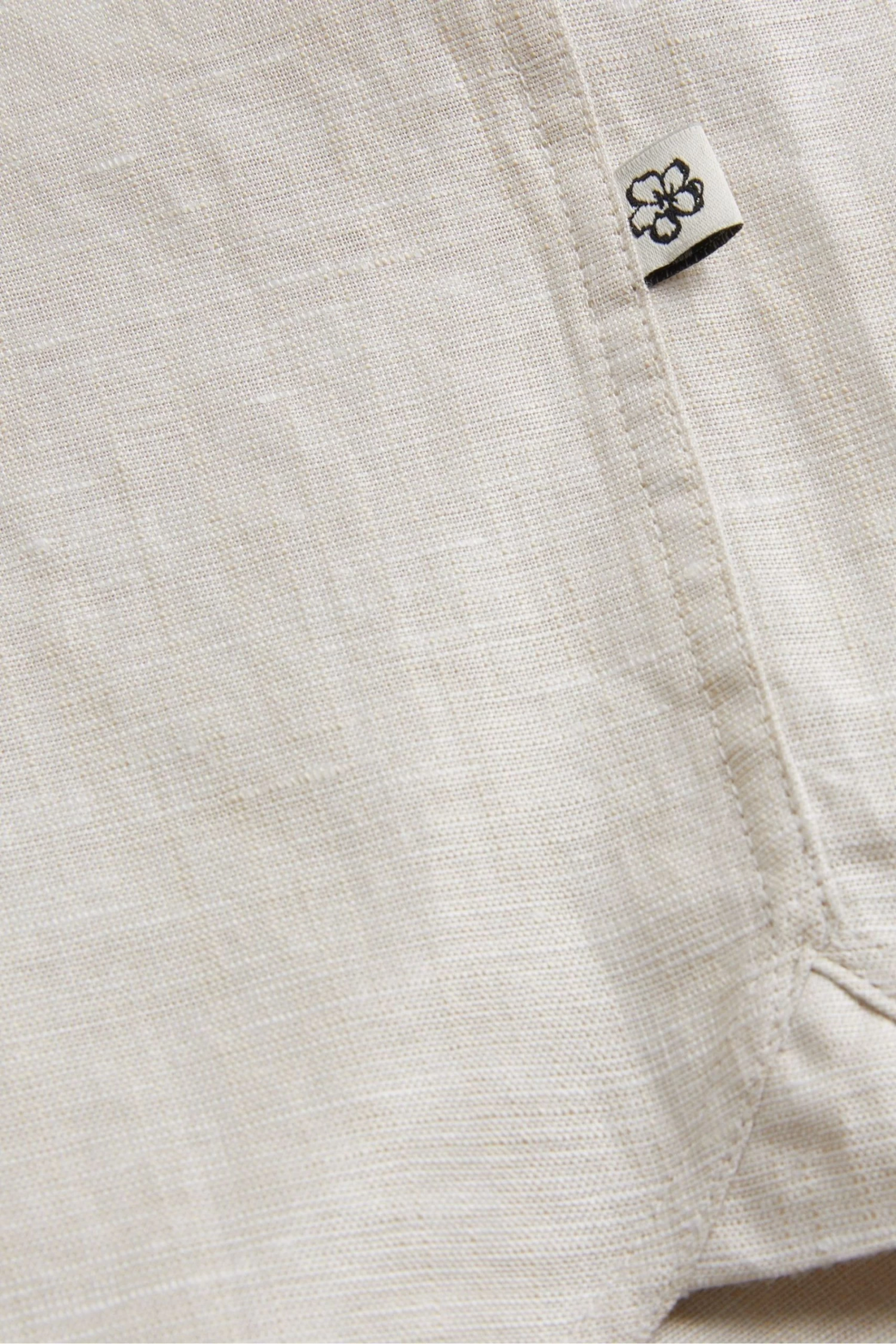 Ted Baker Cream Kingfrd Short Sleeve Linen Shirt - Image 6