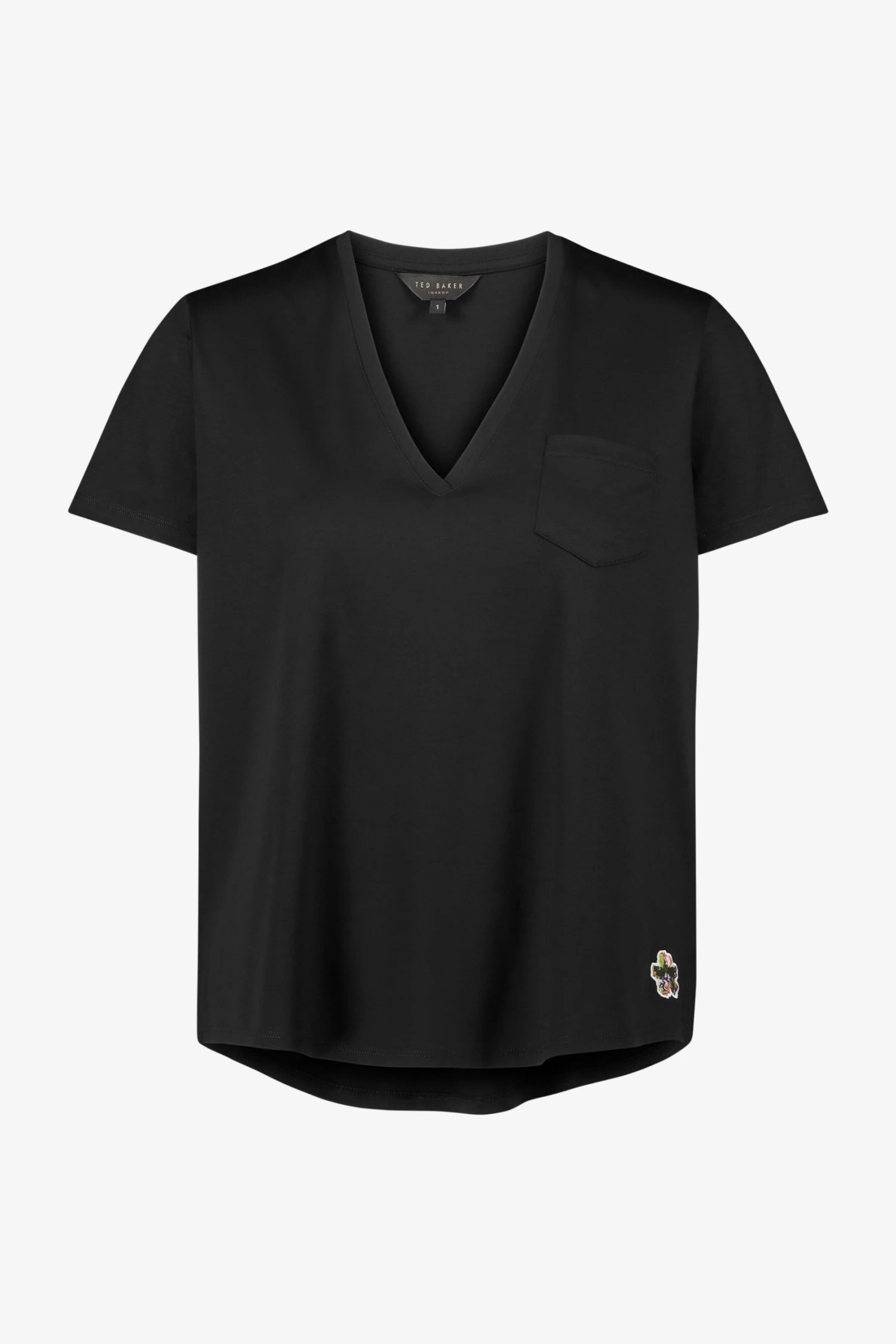 Ted Baker Black Lovage Easy Fit V-Neck T-Shirt - Image 5