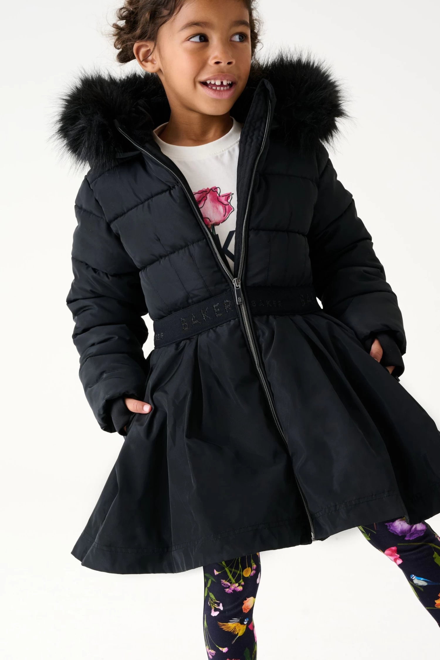 Baker By Ted Baker Black Skirted Coat