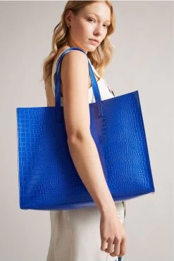 Ted Baker Blue Allicon Imitation Croc Detail Ew Icon Bag
