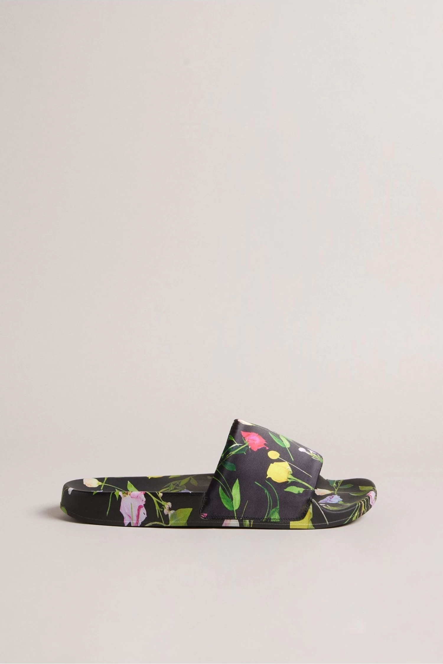 Ted Baker Azzi Black Floral Printed Satin Sliders