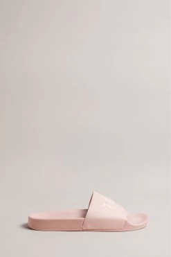 Ted Baker Pink Ased Embossed Branded Sliders