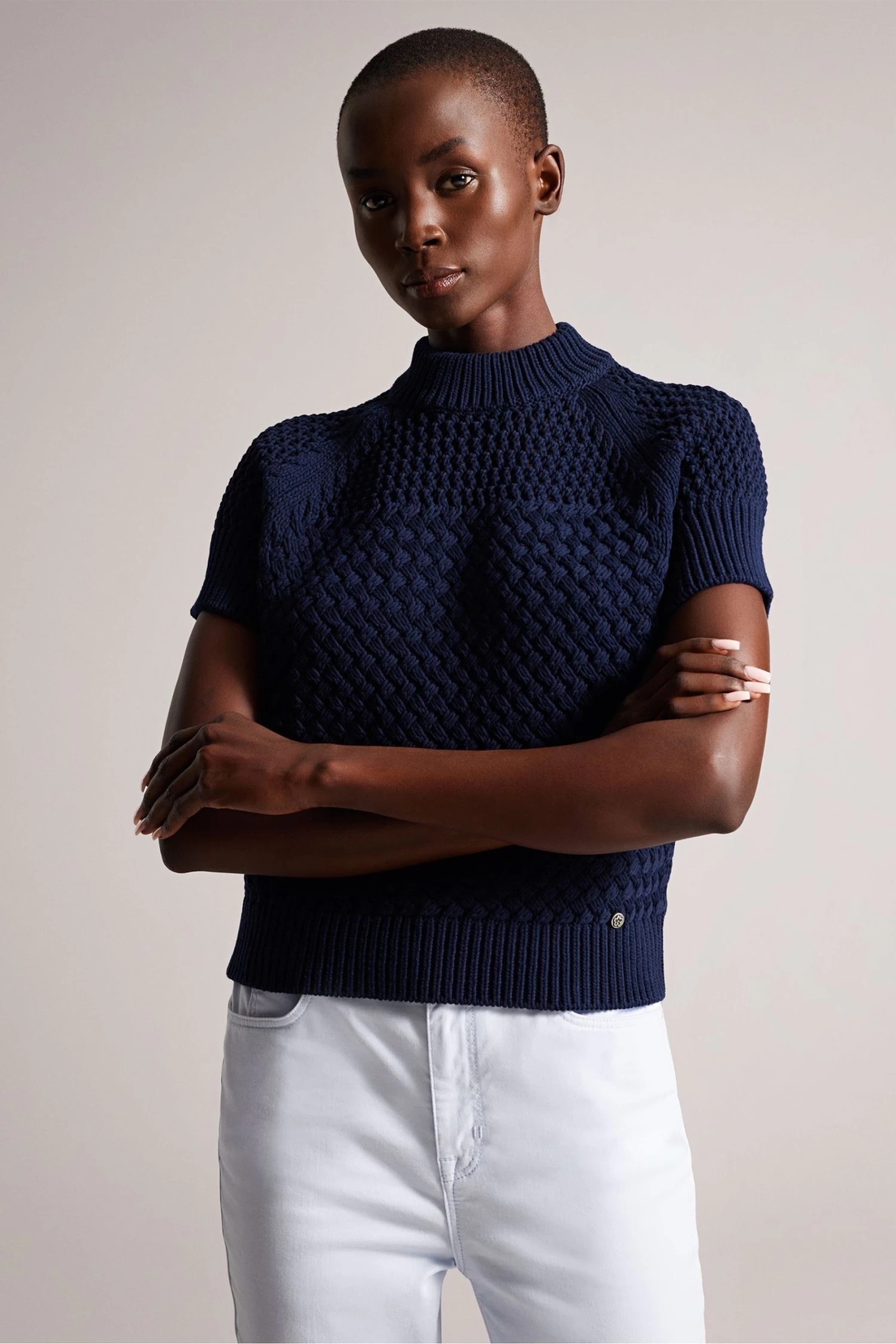 Ted Baker Blue Stena Dk-Blue Basket Stitch Tank