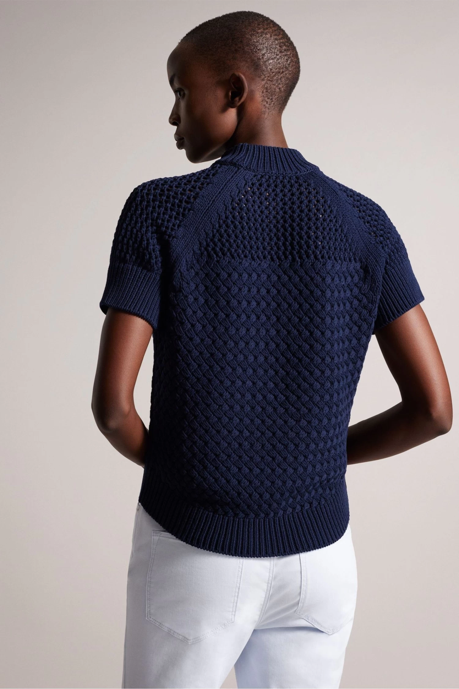 Ted Baker Blue Stena Dk-Blue Basket Stitch Tank - Image 2