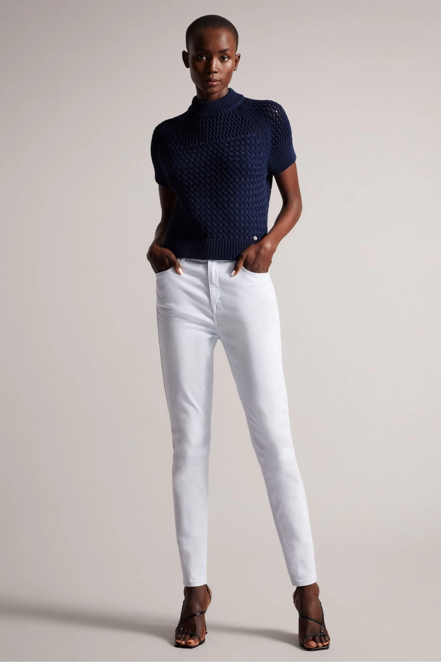 Ted Baker Blue Stena Dk-Blue Basket Stitch Tank - Image 3