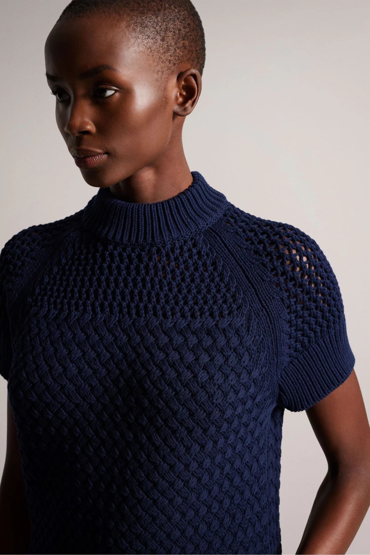 Ted Baker Blue Stena Dk-Blue Basket Stitch Tank - Image 4