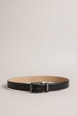 Ted Baker Wizerd Black Double Keeper Leather Belt