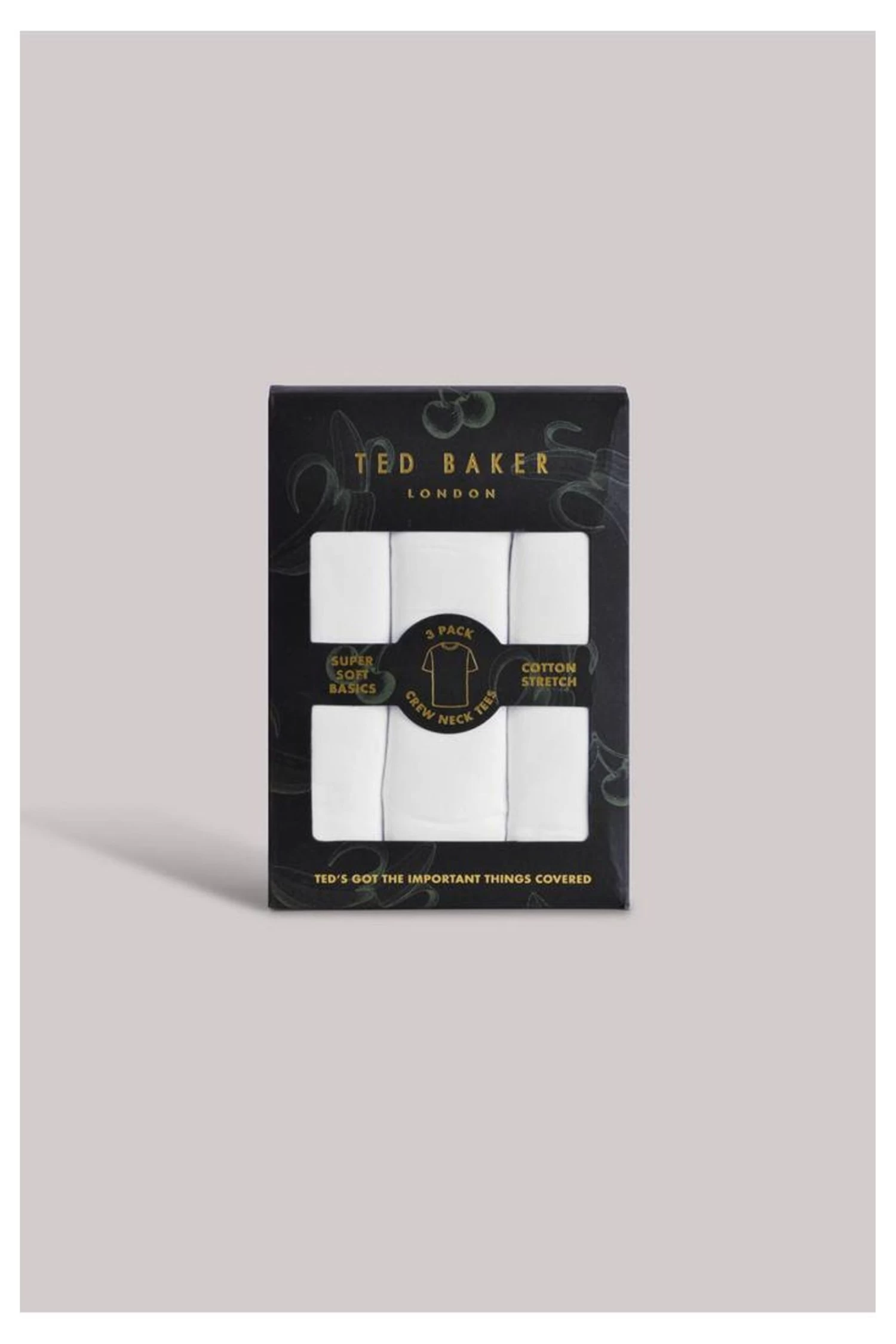 Ted Baker White Crew Neck T-Shirts 3 Pack - Image 3