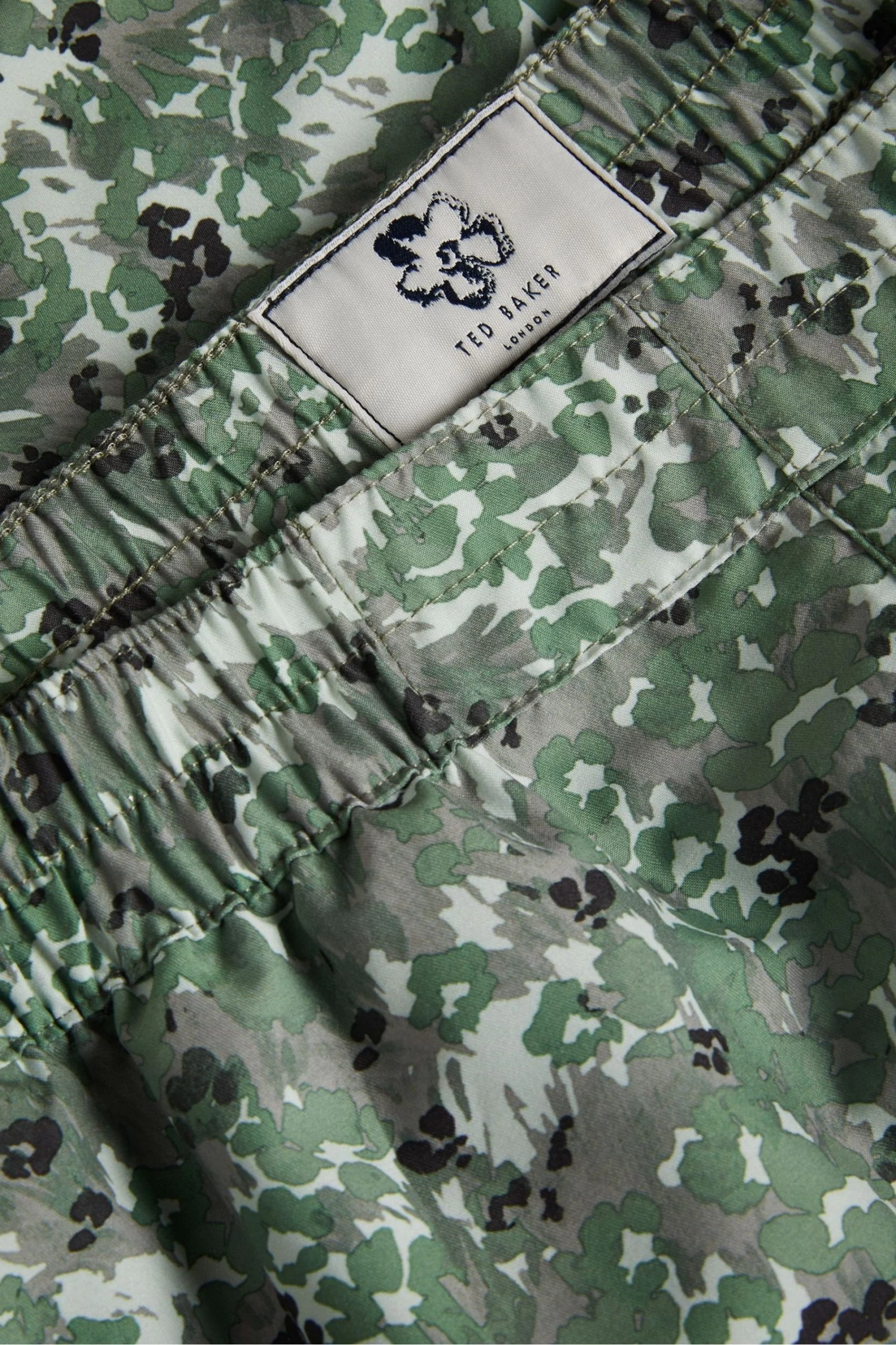 Ted Baker Khaki Green Kita Camo Floral Printed Swim Shorts - Image 5