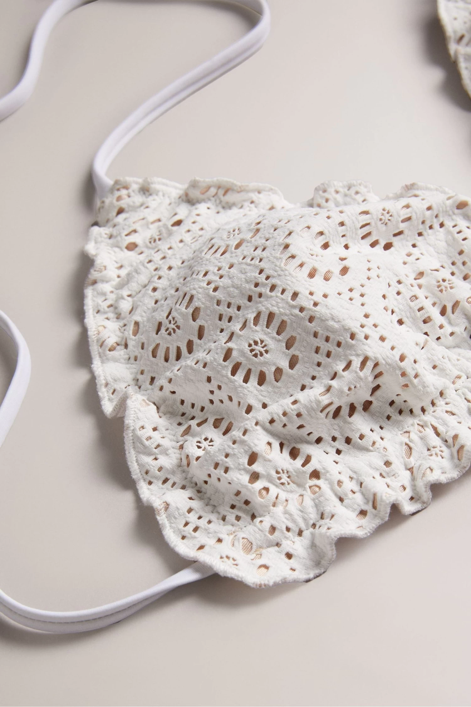 Ted Baker Lileth White Frill Detail Triangle Bikini Top - Image 5