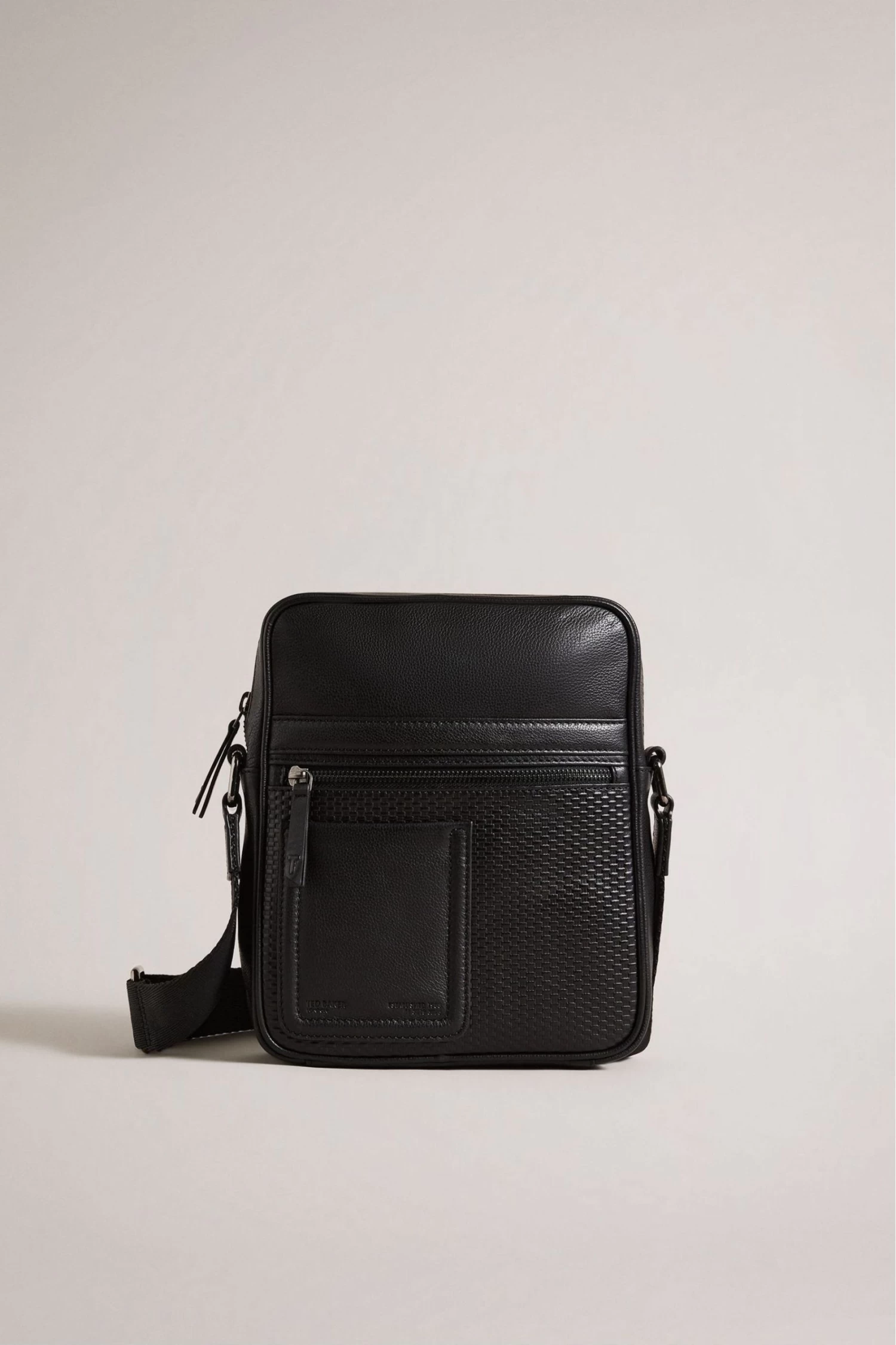 Ted Baker Canney Black Texture Leather Flight Bag