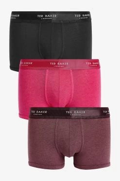 Ted Baker Pink Cotton Fashion Trunks 3-Pack