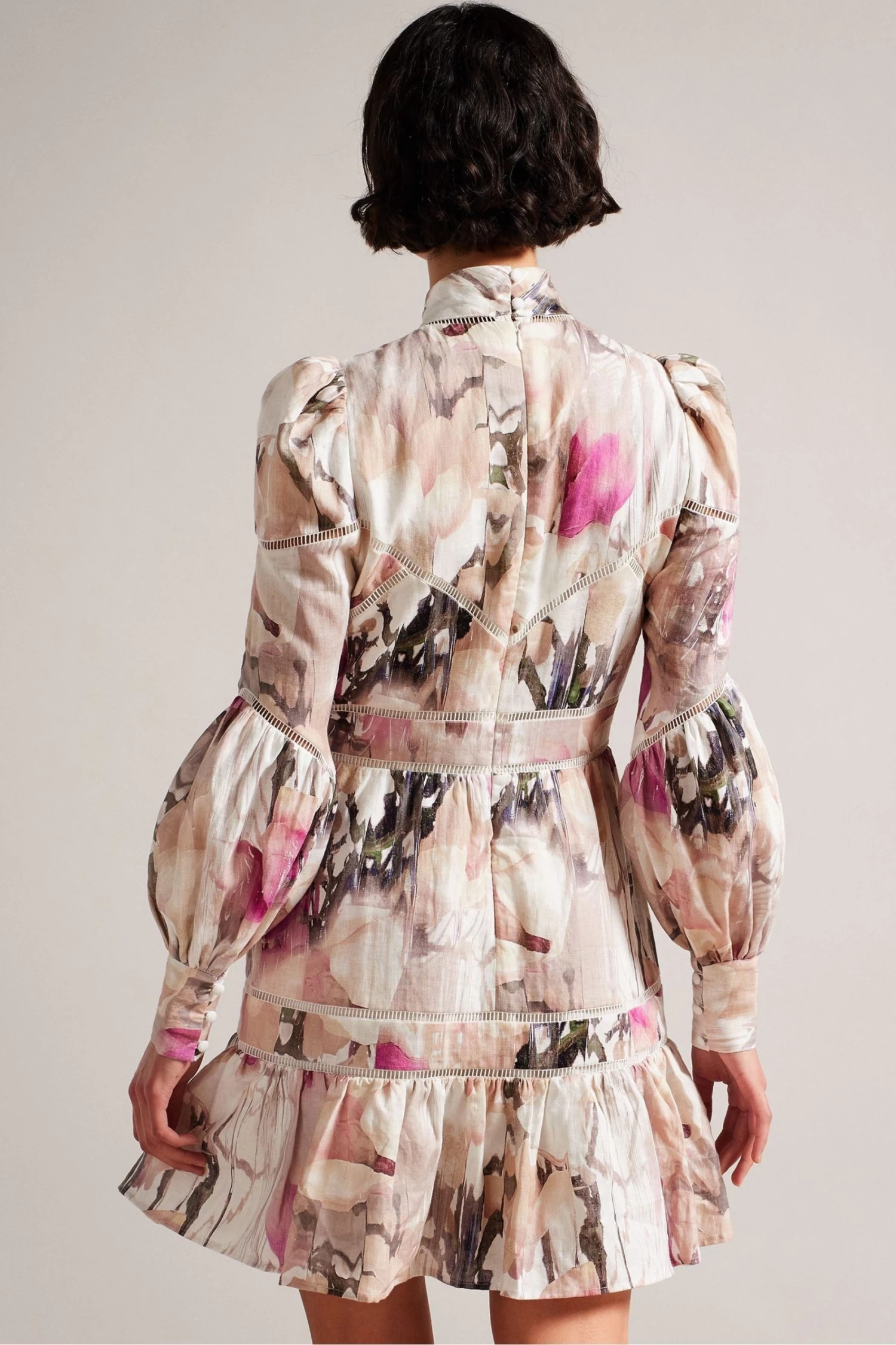 Ted Baker Fleurz Nude Linen Mini Dress - Image 2