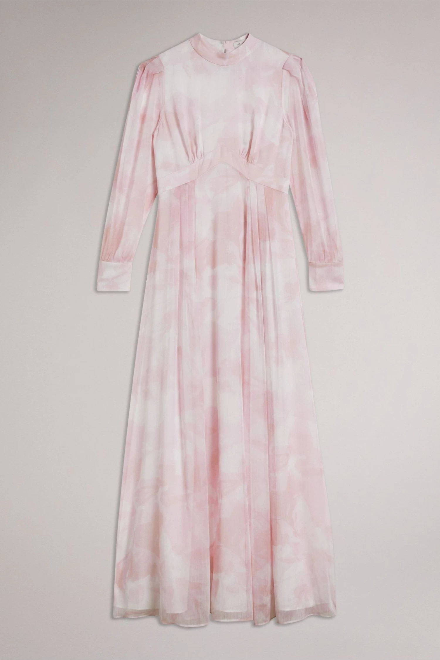 Ted Baker Pink Huron Long Sleeve Maxi Dress With Blouson Sleeve