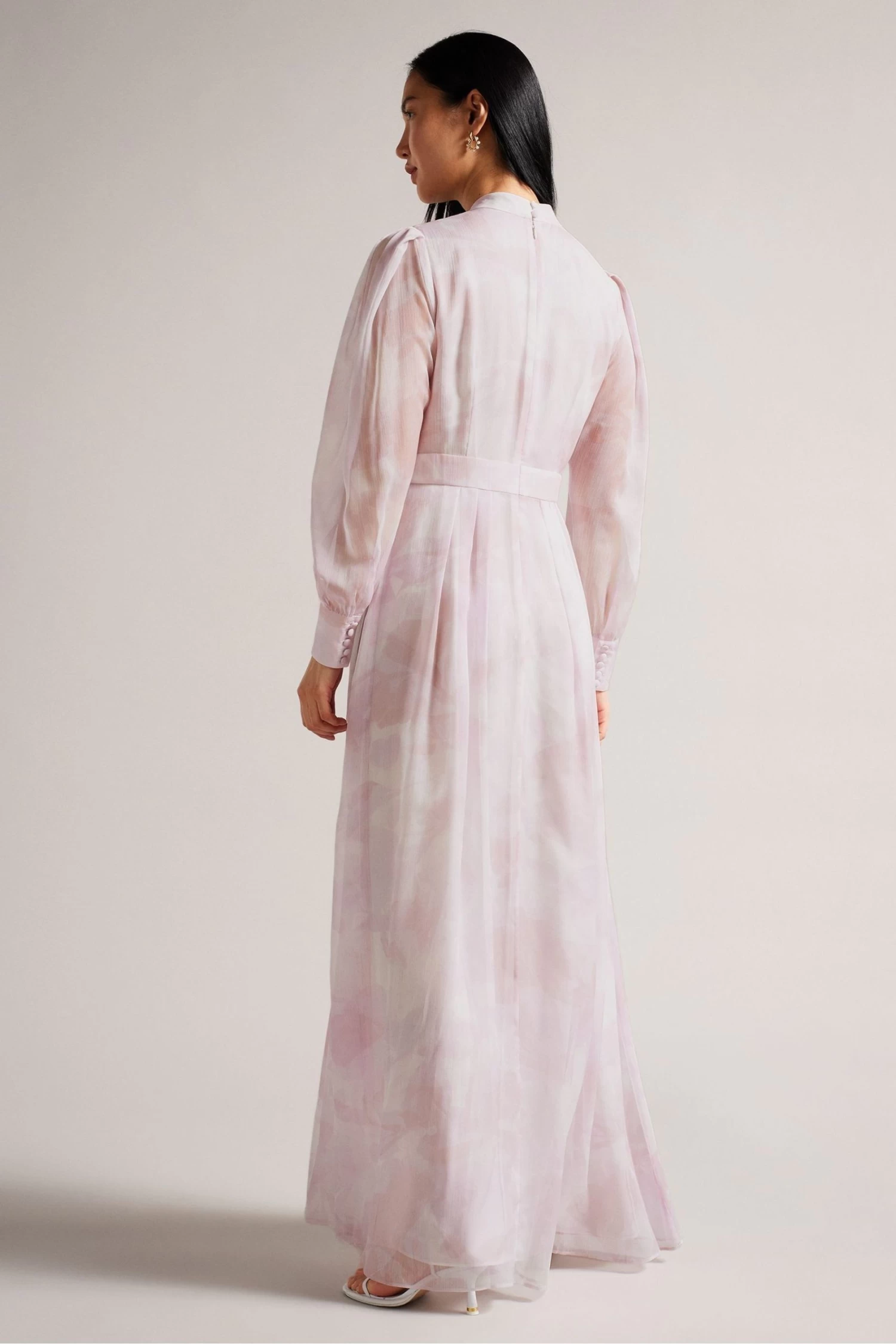 Ted Baker Pink Huron Long Sleeve Maxi Dress With Blouson Sleeve - Image 4