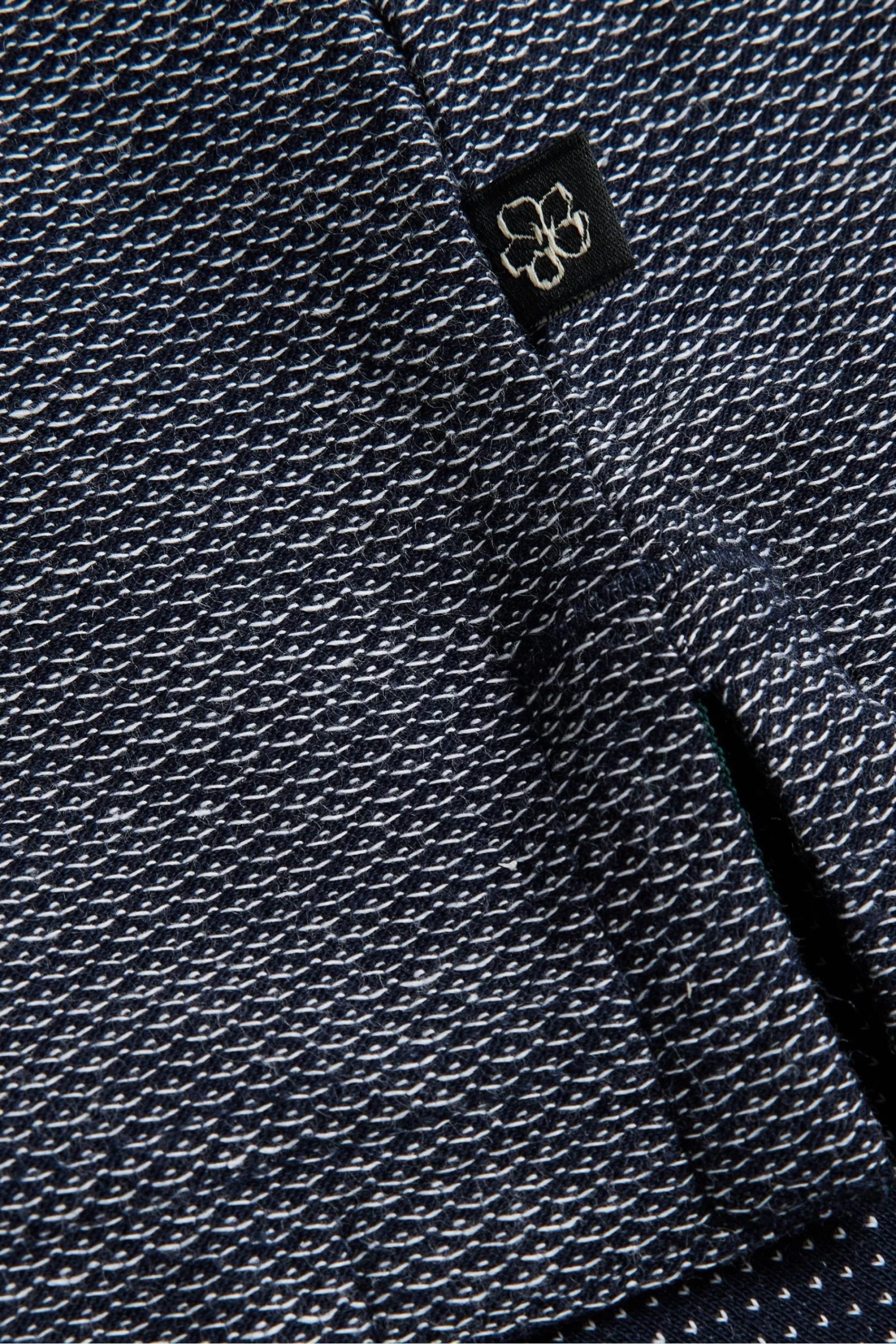 Ted Baker Blue Bowker Short Sleeve Regular Fit Textured T-Shirt - Image 5