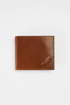 Ted Baker Prug Embossed Corner Leather Bifold Wallet With Coin