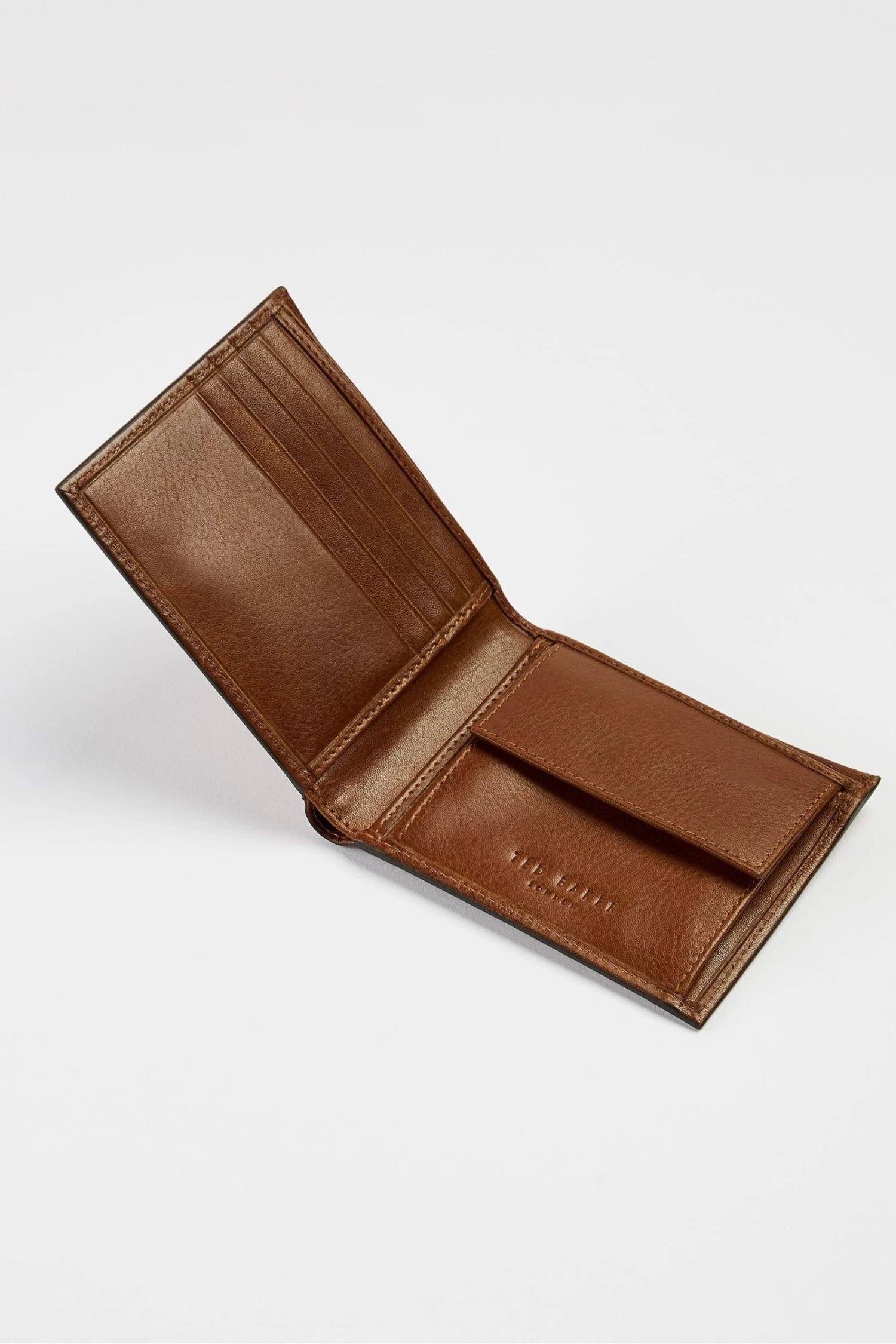 Ted Baker Prug Embossed Corner Leather Bifold Wallet With Coin - Image 2