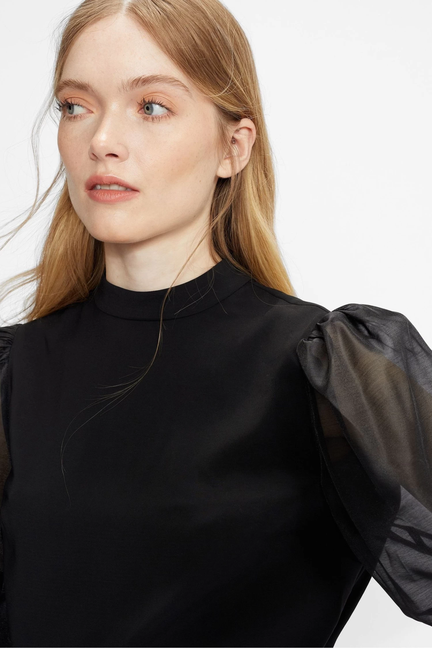 Ted Baker Black Micaeli Organza Volume Sleeve Top - Image 4