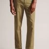 Ted Baker Slim Fit Natural Cleevet Cotton Linen Trousers