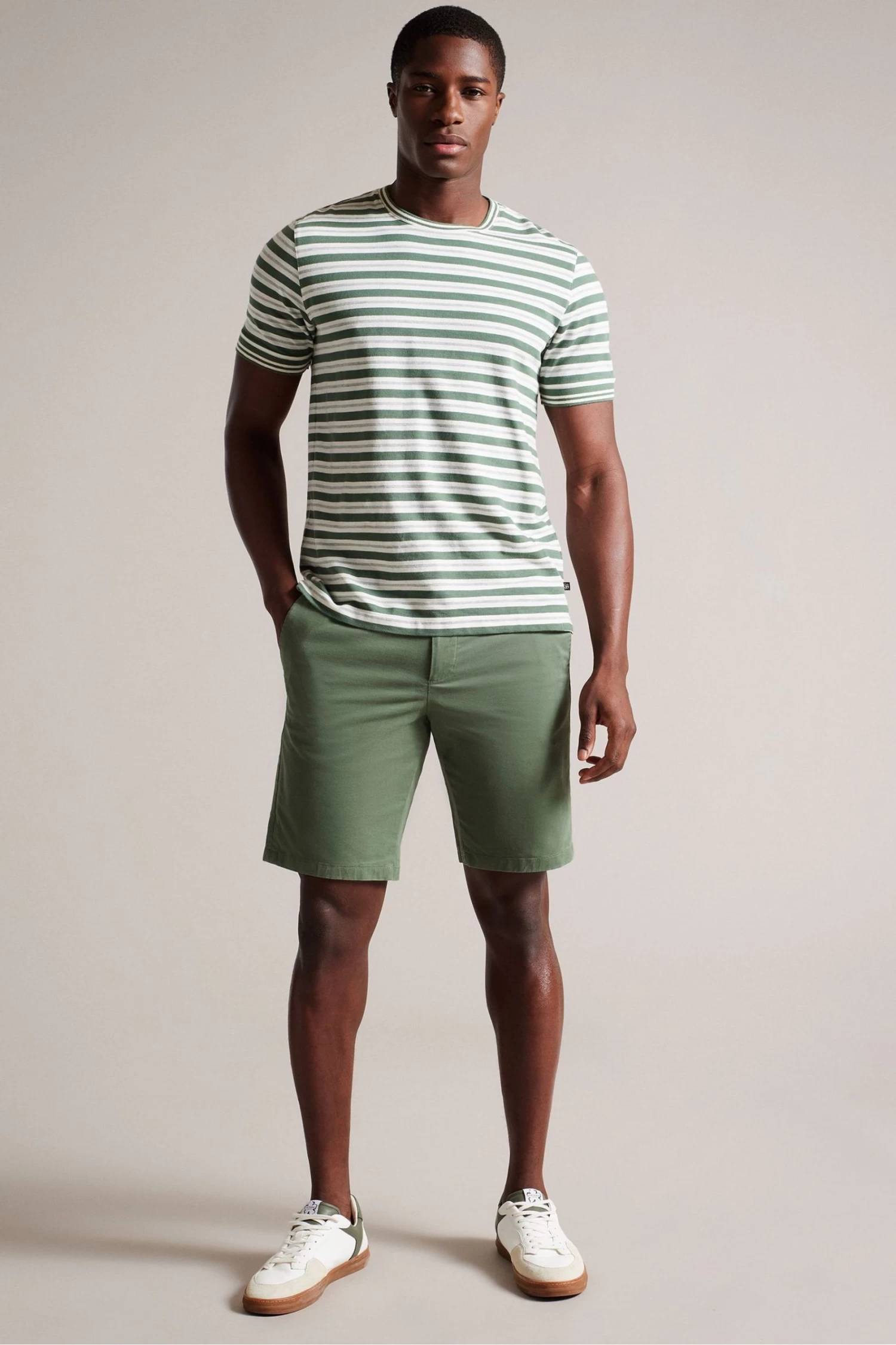Ted Baker Green Ashfrd Olive Chino Shorts - Image 3