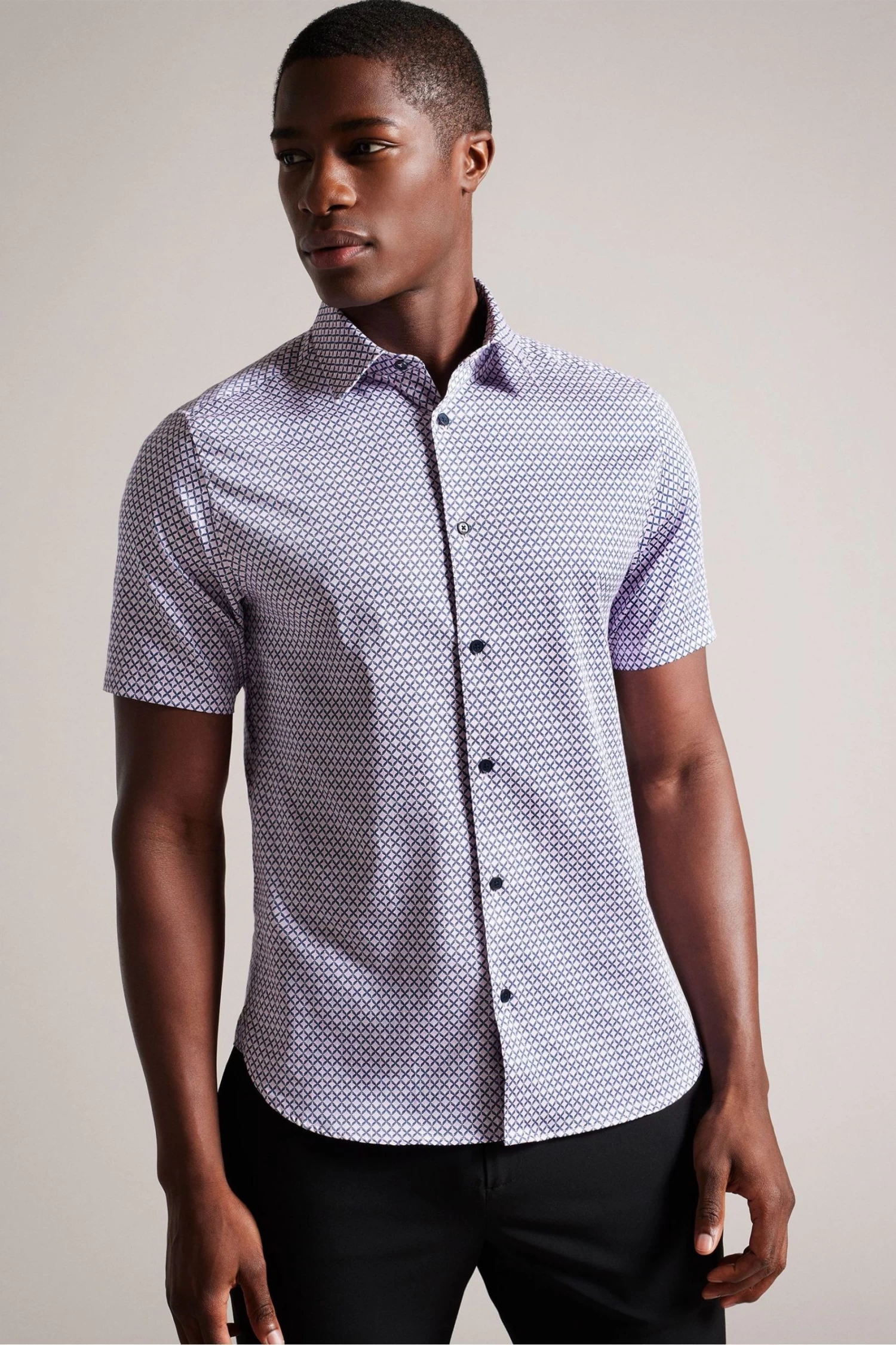 Ted Baker Strisho Short Sleeve Geo Print Shirt