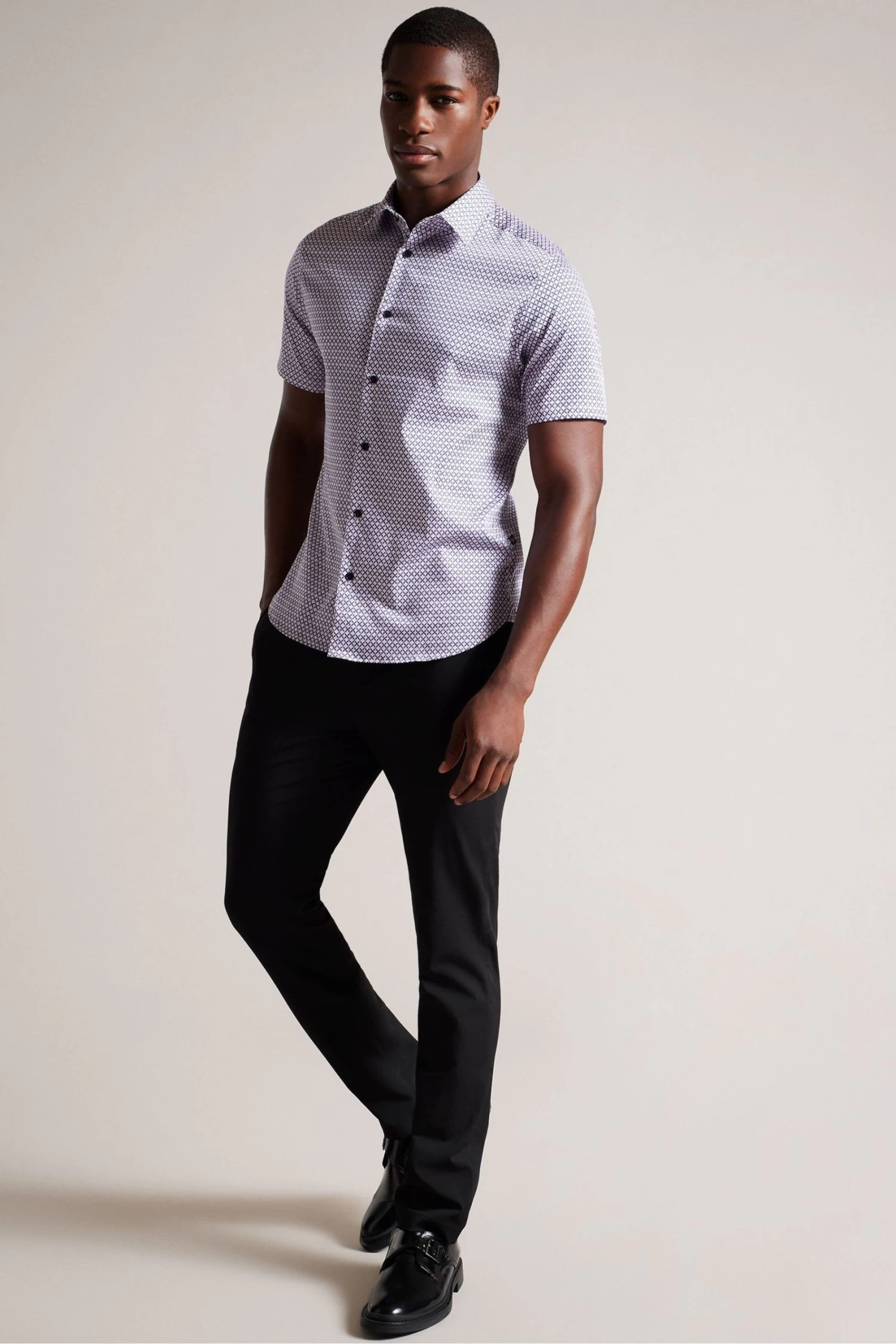 Ted Baker Strisho Short Sleeve Geo Print Shirt - Image 3