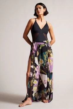Ted Baker Leighen Beach To Bar Skirt Black Cover-Up