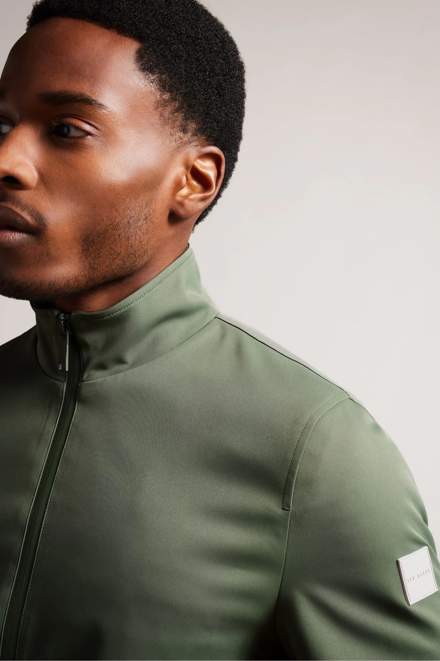 Ted Baker Green Arzona Smart Nylon Funnel Neck Bomber Jacket - Image 4