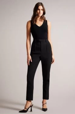 Ted Baker Josiiy Black V-Neck Slim Fit Sleeveless Knit Top