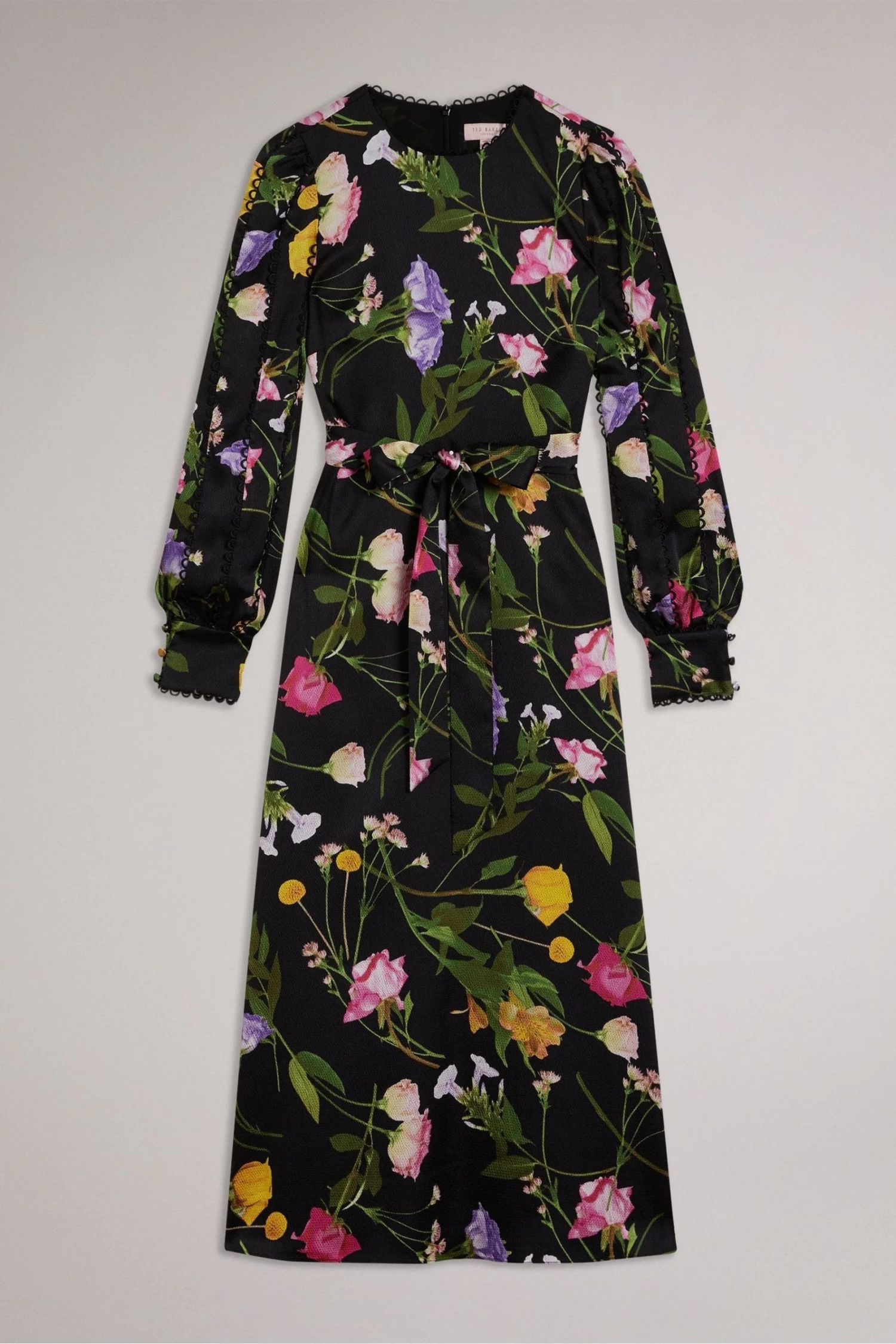 Ted Baker Arianya Blouson Sleeve Black Midi Dress - Image 6