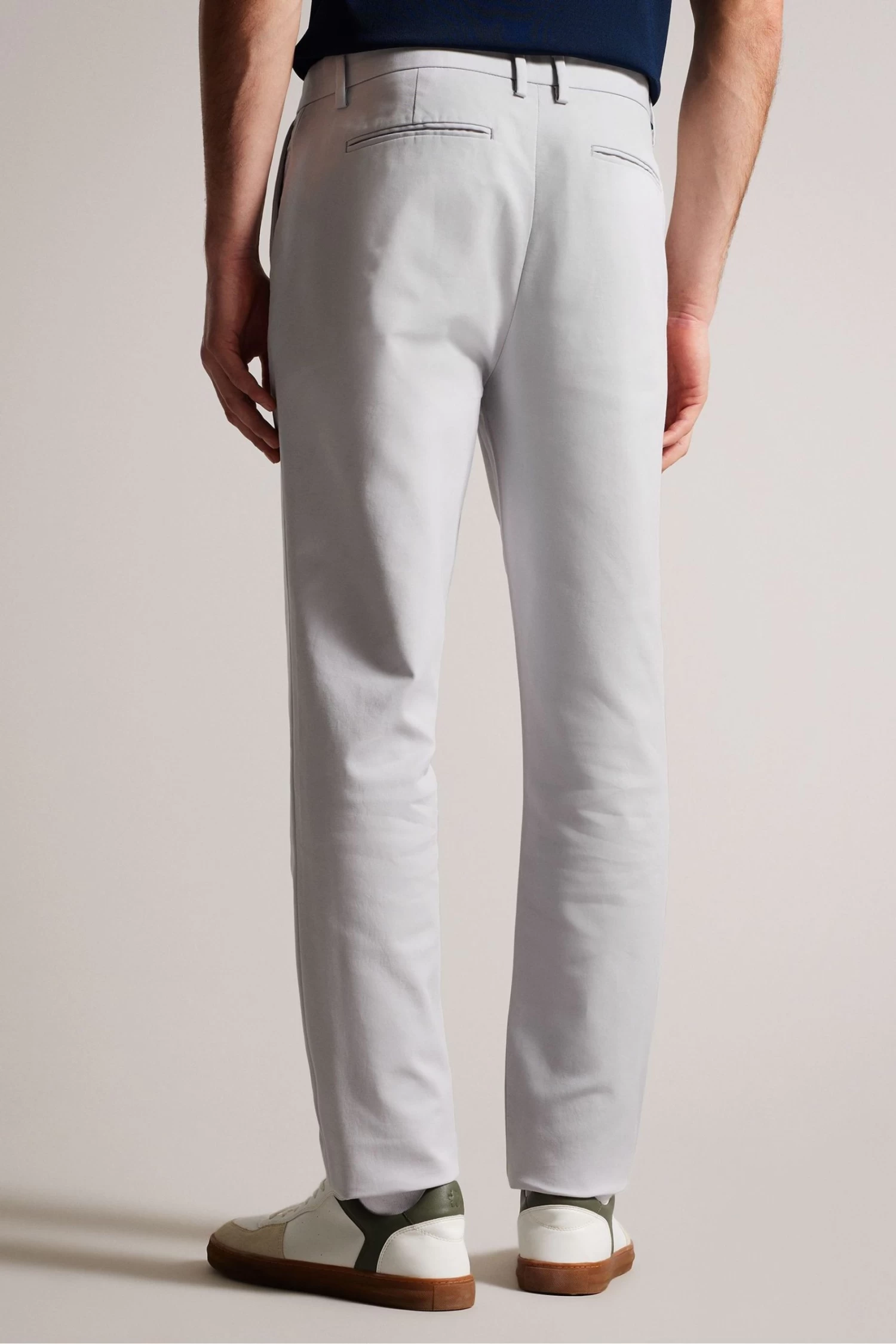 Ted Baker Grey Lenard Slim Fit Smart Cotton Stretch Chinos - Image 2