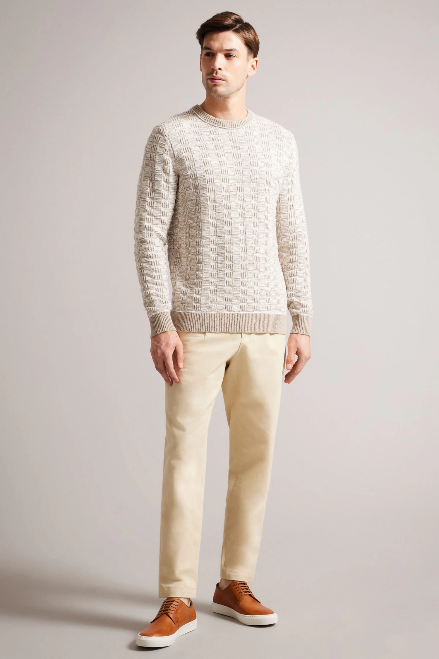 Ted Baker Natural Kantenb Tan Leather Derby Hybrid Shoes - Image 4