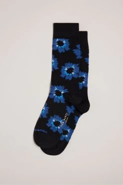 Ted Baker Blue Newflor Floral Pattern Socks
